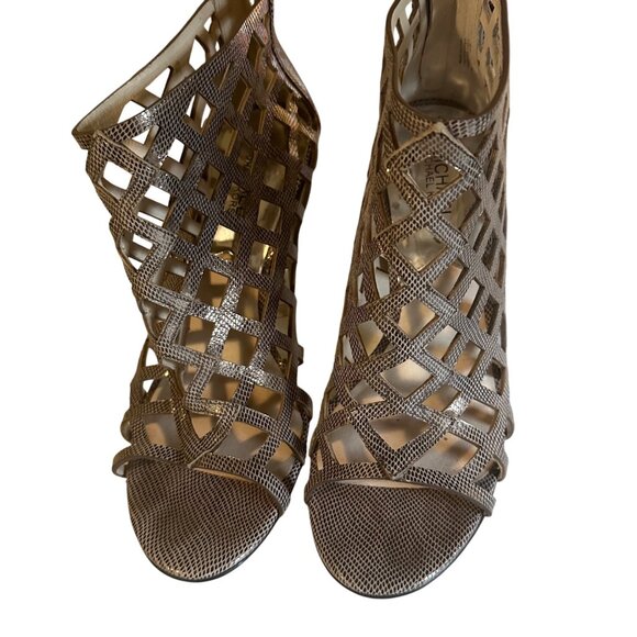 Michael Michael Kors silver gladiator leather heels size 9M - Picture 4 of 6